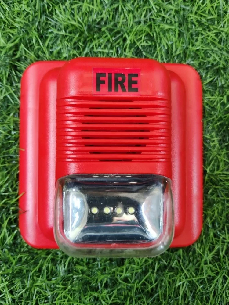 Red Fire Alarm Hooter Cum Strobe